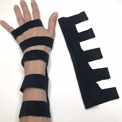 Cut Out Gloves Black Arm Sleeves Covers Cosplay Costume Wet Look Cyber Goth Psy • $26