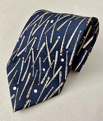 NICOLE MILLER Vintage American Baseballs & Bats Navy Mens Silk Tie FREE SHIP • $9.95