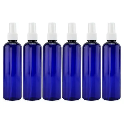 8oz Blue PLASTIC Spray Bottles W/ White Mist Atomizers 6pk For Cleaning Etc • $7.99