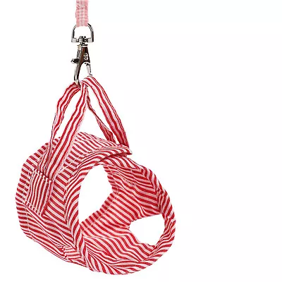 Hamster Pet Harness Leash Comfort Adjustable Stripe Vest Lead Rope Red S Size • £8.05