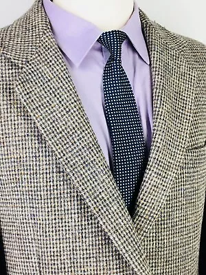 42S Harris Tweed Mens Vintage 2 Button Blazer Sport Coat Jacket Houndstooth • $68.95