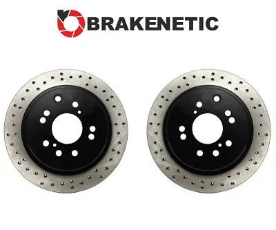 REAR BRAKENETIC Premium Drill Brake Rotors Z32 300ZX Conversion 4/5LUG • $258.98