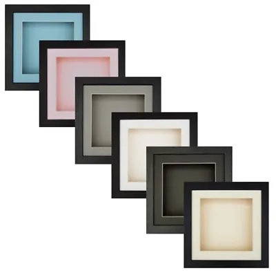 3D 5 X5 -20 X20  Flat Black Wood Picture Deep Box Frame For Medal Cast Display * • £19.99