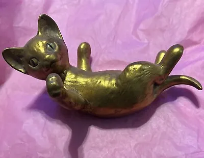 Vintage Freeman Mcfarlin Rutledge Gold Leaf Ceramic Cat Statue Figurine 11” • $90
