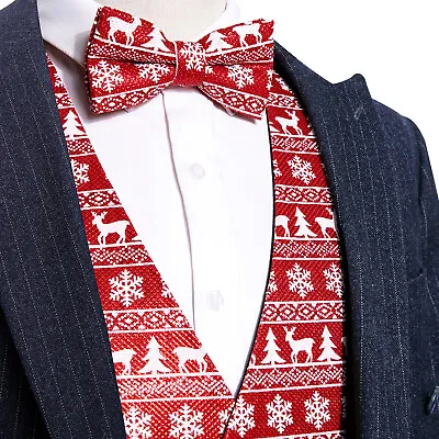 Christmas Waistcoat Christmas Suit With Snowman Snowflake Tree Xmas Tuxedo Vest • $20.99