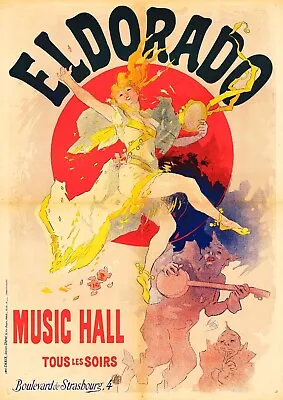 Eldorado Music Hall Paris 1894 POSTER PRINT A5A1 Vintage French Theatre Wall Art • £10.53