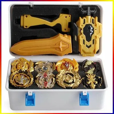 12x Beyblade Gold Burst Portable Box Set - Spinning With Grip Launcher Case Toy • $40.99