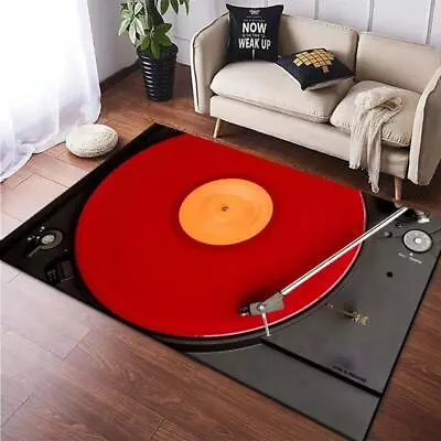 Retro Music Phonograph Record Area Rug Living Room Bedroom Carpet Anti-skid Mat • $16.99