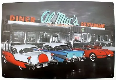 £5.89 • Buy Al Mac's American Diner Restaurant Metal  / Tin Wall / Door Sign 