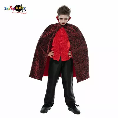 Boys Classic Dracula Vampire Cape Shirt & Pants Cloak Halloween Costume - Small • $15.99