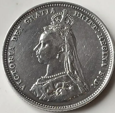 1887 Victoria Silver 0.925 One Shilling Coin • £14