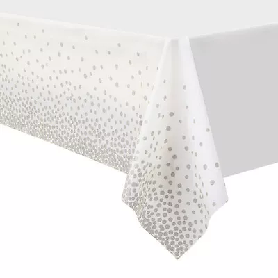 Bronzing Gold Dots Table Cloth Disposable Wipe Clean PVC Plastic Tablecloth New • $4.99