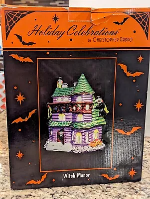 Halloween Christopher Radko Witch Manor House Ceramic Lighted Orig. Packaging EC • $65.75