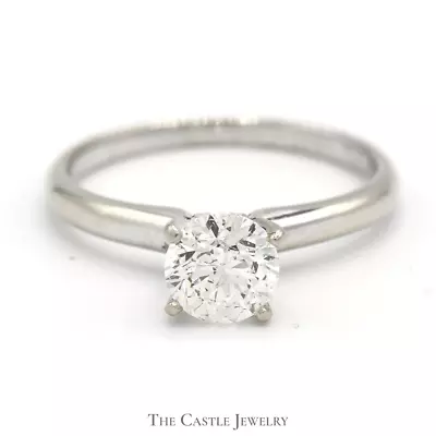 1.05ct Round Diamond Solitaire Engagement Ring In 14k White Gold 4 Prong Tiffany • $2895