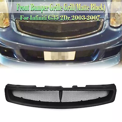 Front Bumper Grille Cover For Infiniti G35 2003-2007 Coupe 2Door Matte Black Hpy • $69.89