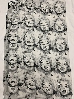 Marilyn Monroe Scarf Faces Black White Black Trim 42  X 52  Wrap Shawl Celebrity • £9.39