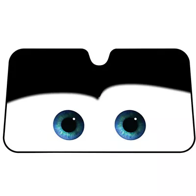 Car Sun Shade Windshield Cartoon Cute Eye Folding Sun Visor Shield Cover Black • $32.53