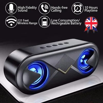 High Bass Ultra Loud Bluetooth Speakers Portable Wireless Speaker Outdoor Newest • £16.68