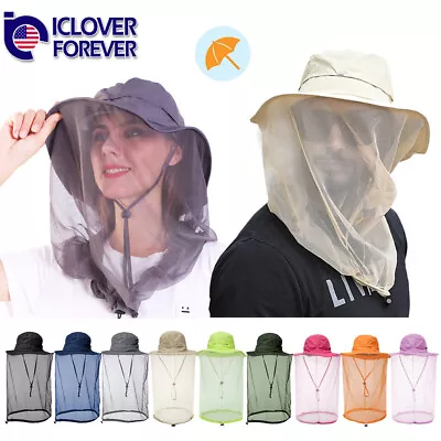 Mosquito Head Net Hat Bug Protection Outdoor Sun Insect Mesh Fishing Beekeeping • $12.99