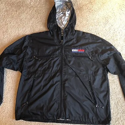 Tommy Hilfiger Outdoors Vintage Windbreaker Hood Zip Jacket Men's Size Large XL • $111.28