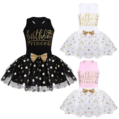 Bbay Girl Kid Birthday Party Princess Outfit Bow Tutu Skirt Dress Set Age 12M-6Y • $10.67