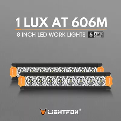 Lightfox Pair 8inch Osram LED Light Bar Super Slim Single Row Combo Lamp Offroad • $49.95