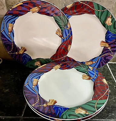 Vitromaster 4 Dinner Plates Curtain Call By Sue Zipkin 1993 Stoneware 10-1/2  • $39