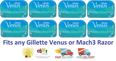 8 Gillette Venus Sensitive Smooth Razor Blades Refill Cartridge Fit Swirl Shaver • $19.49