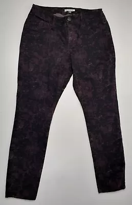 CAbi  Purple/Black Skinny Jegging  Camo Mid Rise Jeans Women's Size 6 • $8.99