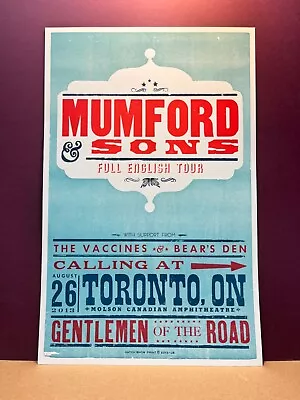 Mumford & Sons Full English Tour 2013 Toronto On HATCH SHOW PRiNt POsTER • $299.99