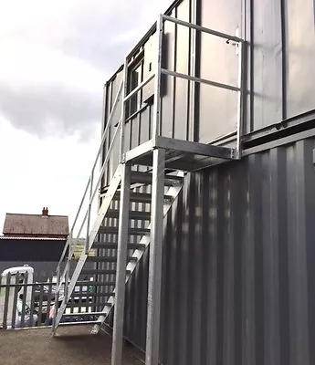 £2517.60 • Buy 2.8m High Fire Escape Steel Staircase  Galvanised Steel Staircase - 1000mm Step 
