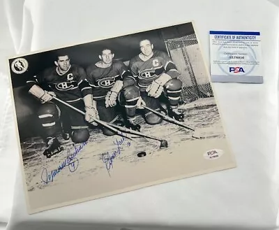 Maurice Richard Elmer Lach Punch Line Canadiens 8x10 Photo Signed PSA AL78056 • $99.99