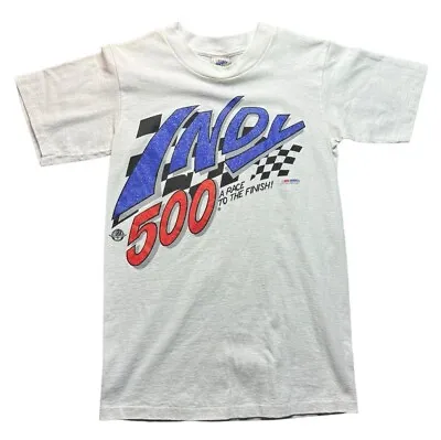 Vintage 90’s Indie 500 T-Shirt White Size Small Racing • $20