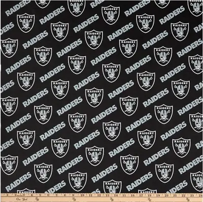 NFL Las Vegas Raiders 3513-D Cotton Fabric By The Yard • $19.95