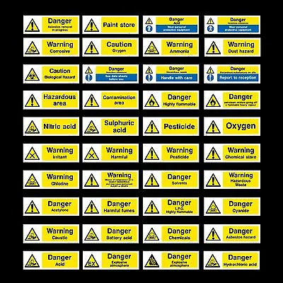 £1.79 • Buy Chemicals / Hazardous / L.P.G / Flammable / Acid / Dust - Plastic Sign, Sticker