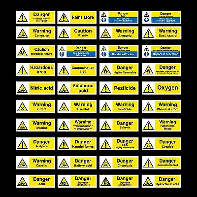 £2.59 • Buy Chemicals / Hazardous / L.P.G / Flammable / Acid / Dust - Plastic Sign, Sticker