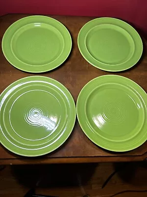 Metlox Colorstax Calif Pottery Green Dinner Plates 4pc 10.5”Hand Crafted 1970s • $69.95