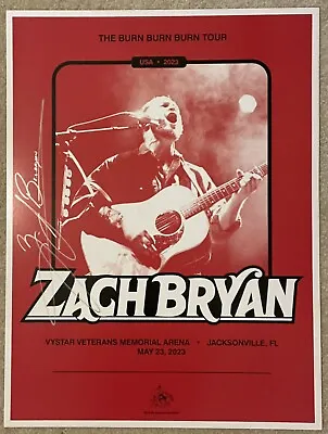 $479.99 • Buy Zach Bryan Autographed Signed 2023 Tour Jacksonville FL Official Concert Poster
