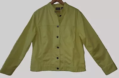 Chico's Denim-Style Button-up Jacket Women's Size 1 (M) Green • $16