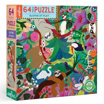 EeBoo Sloth At Play 64pc Jigsaw Puzzle • $17.49