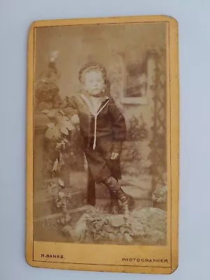 Victorian Carte De Visite CDV: Cute Child Sailor Suit: R Banks: Manchester • £1.99