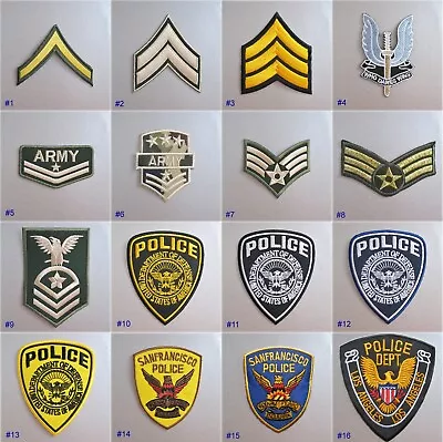 Military / Police Insignia Iron-on Embroidered Cloth Patch Badge Appliqué USA UK • £2.96