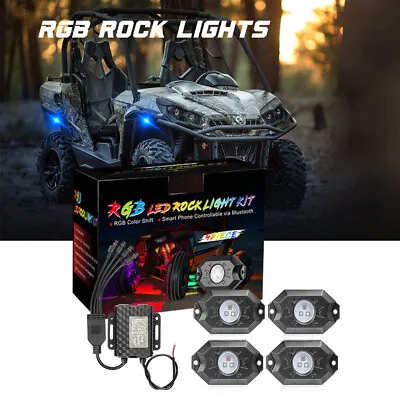 For Can-Am Maverick X3 RGB LED ROCK Lights Wireless Bluetooth Music Controlled • $42.98