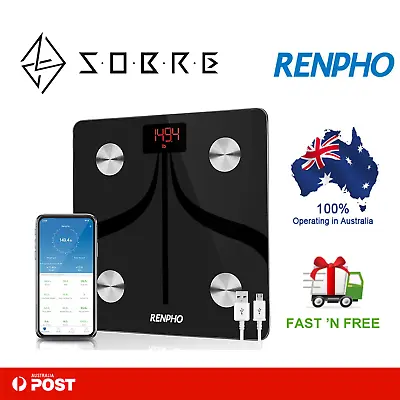 RENPHO Body Fat Scale Weight Bathroom Smart Digital Bluetooth USB Rechargeable • $59.95