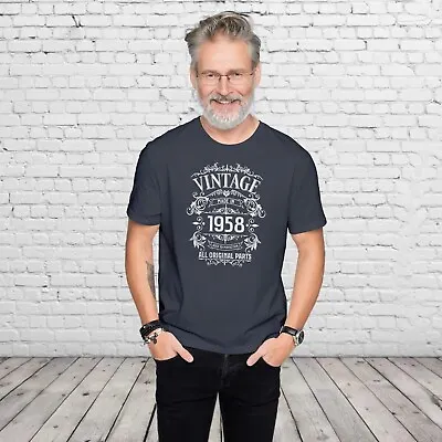 £10.99 • Buy Mens 65th Birthday Gift For Him T Shirt, 1958 All Original Parts, Born In 1958