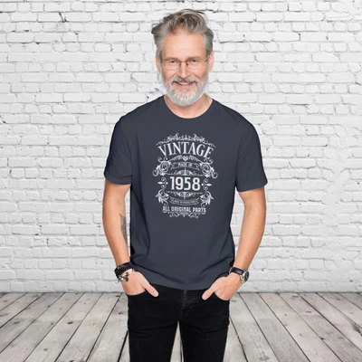£10.99 • Buy Mens 65th Birthday Gift For Him T Shirt, 1958 All Original Parts, Born In 1958