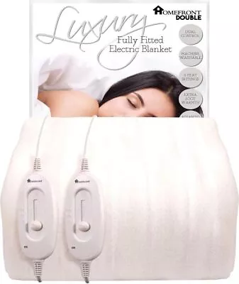 Homefront Double Size Electric Blanket Dual Control - 137x193 CM - Fitted Heate • £74.02
