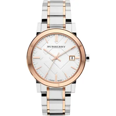 Burberry Bu9006 Men's Two Tone Check Dial Watch Brand New- 2 Years Warranty • $226.07