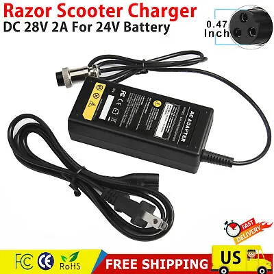 Electric Scooter Battery Charger For RAZOR E100 E200 E300 E125 E150 E500 28V 2A • $11.99