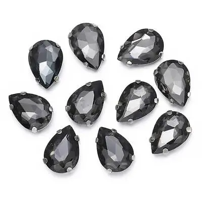 £3.30 • Buy Sew On Glass Crystal Rhinestones Teardrop Faceted Flatback Claw Cup Loose Beads